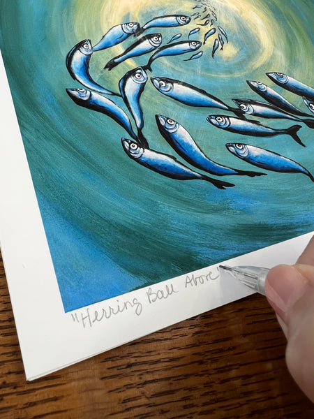 Herring Ball Above print