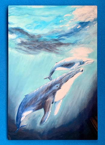 Blue Humpback Whale Metal Print